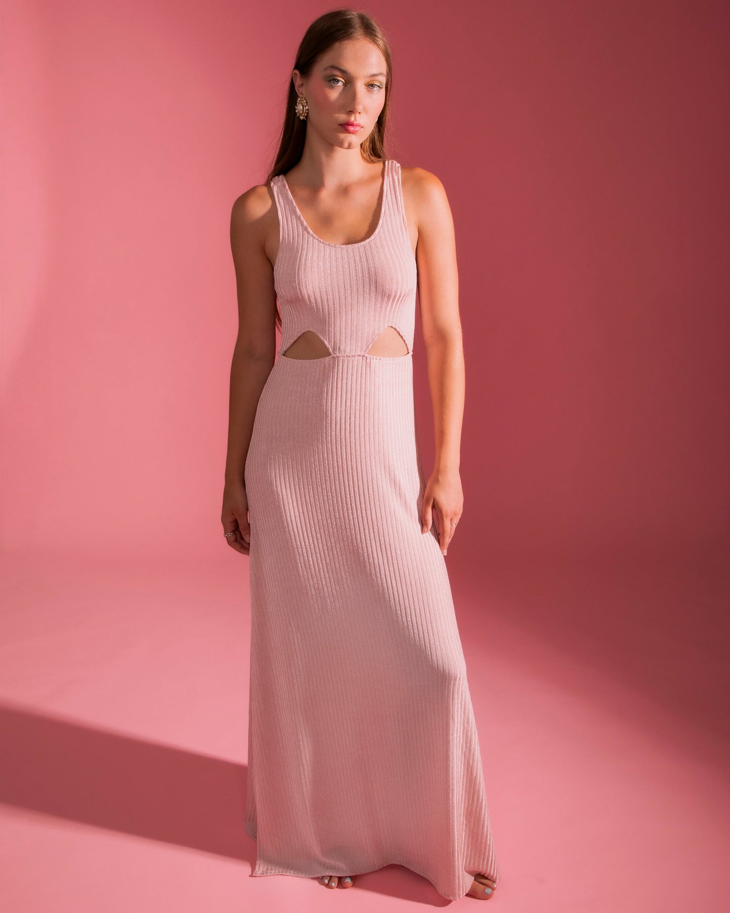 Soft Pink Cut Out Dress