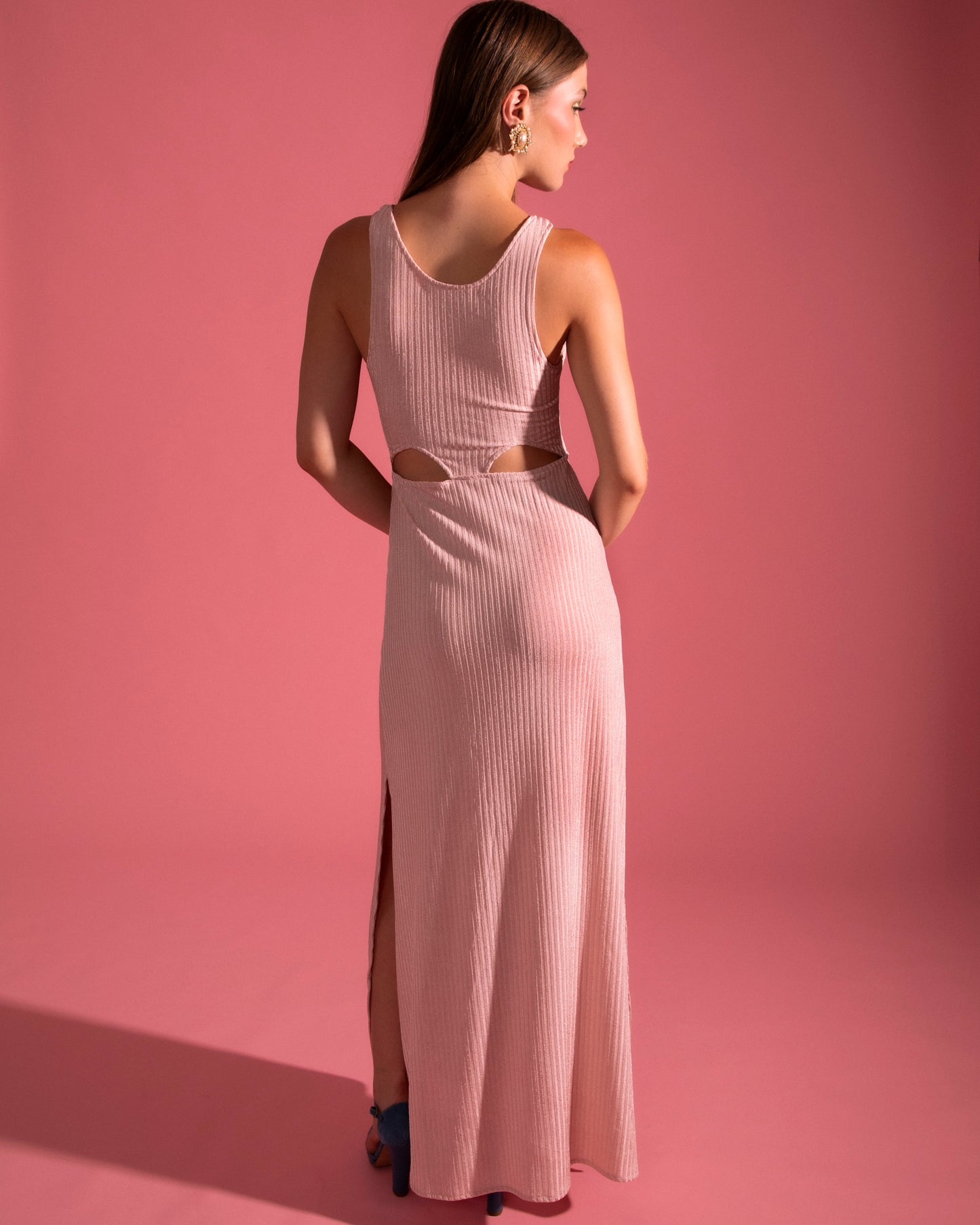 Soft Pink Cut Out Dress