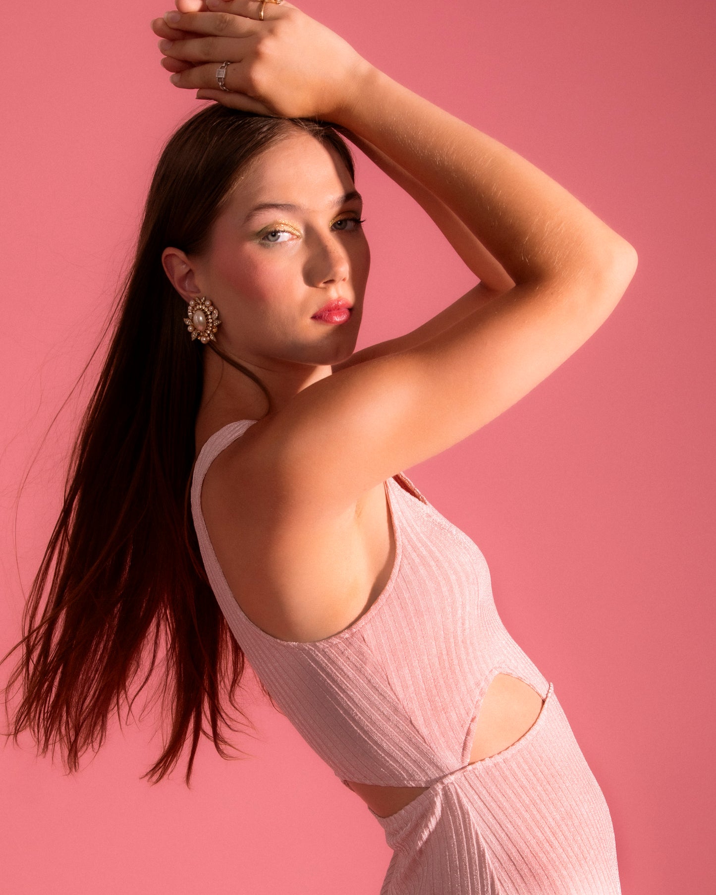Soft Pink Cut Out Dress