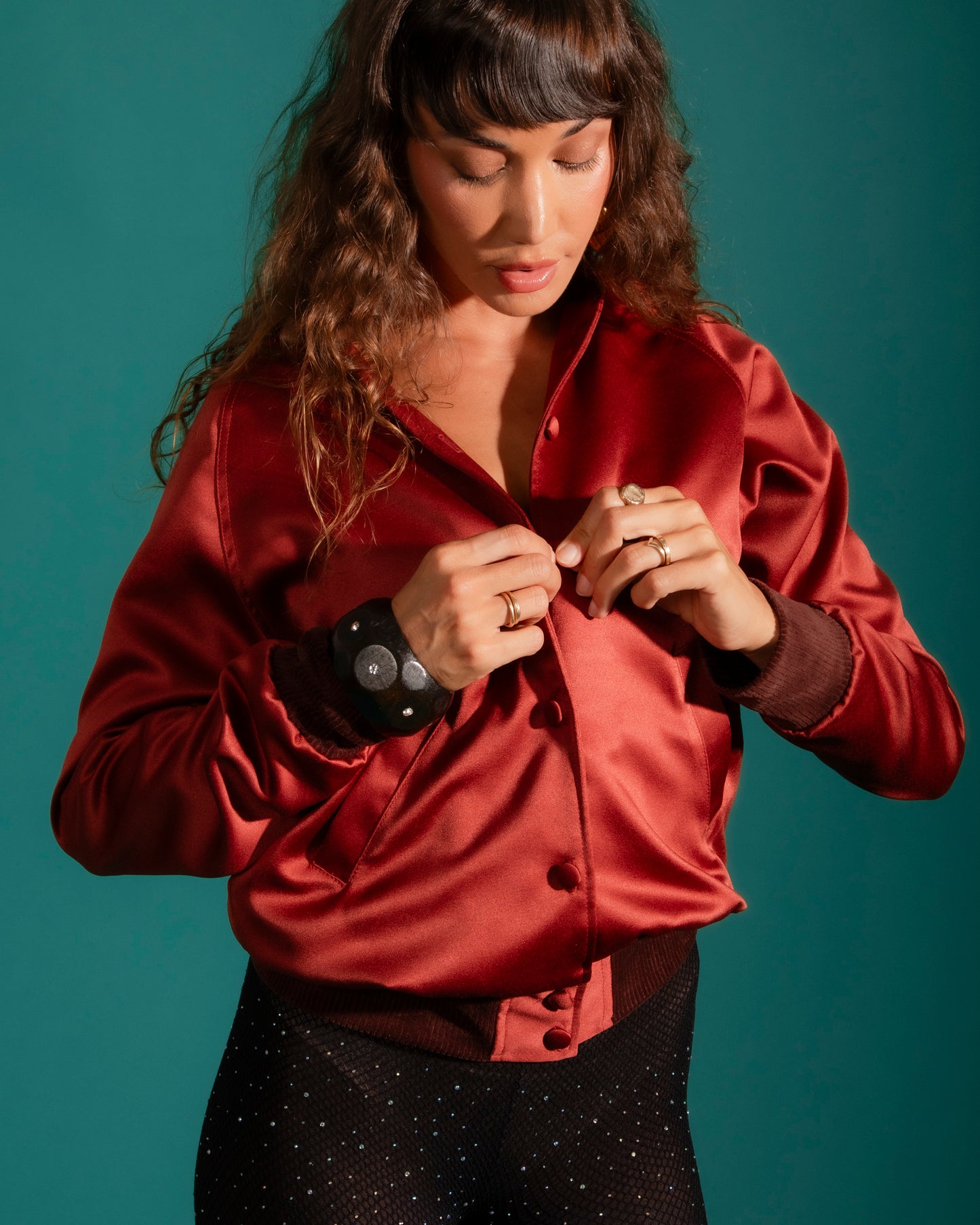 Charmeuse Rust Bomber (NEW)