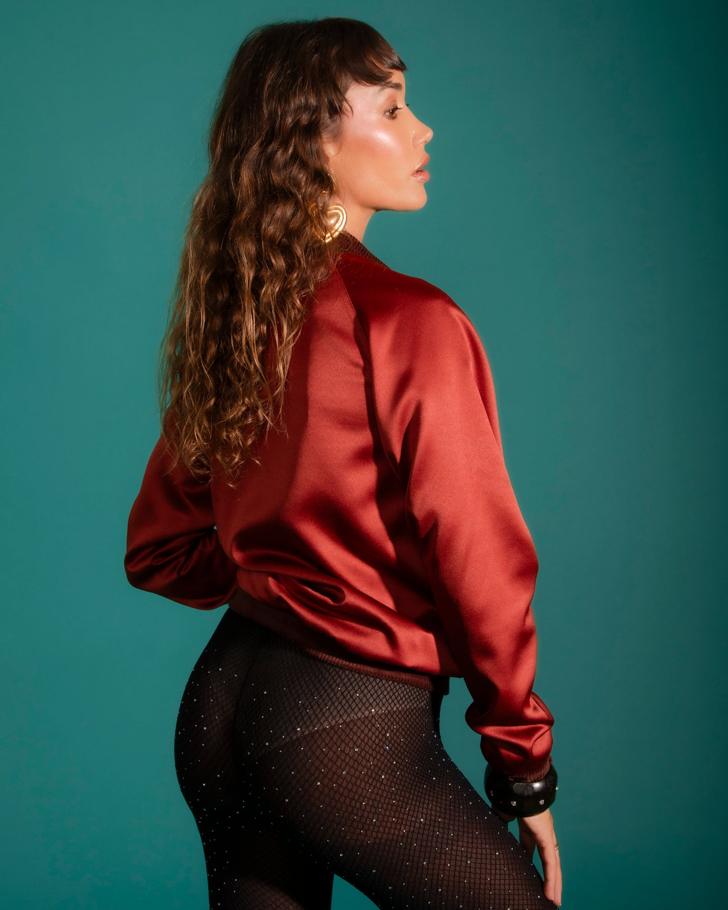 Charmeuse Rust Bomber (NEW)