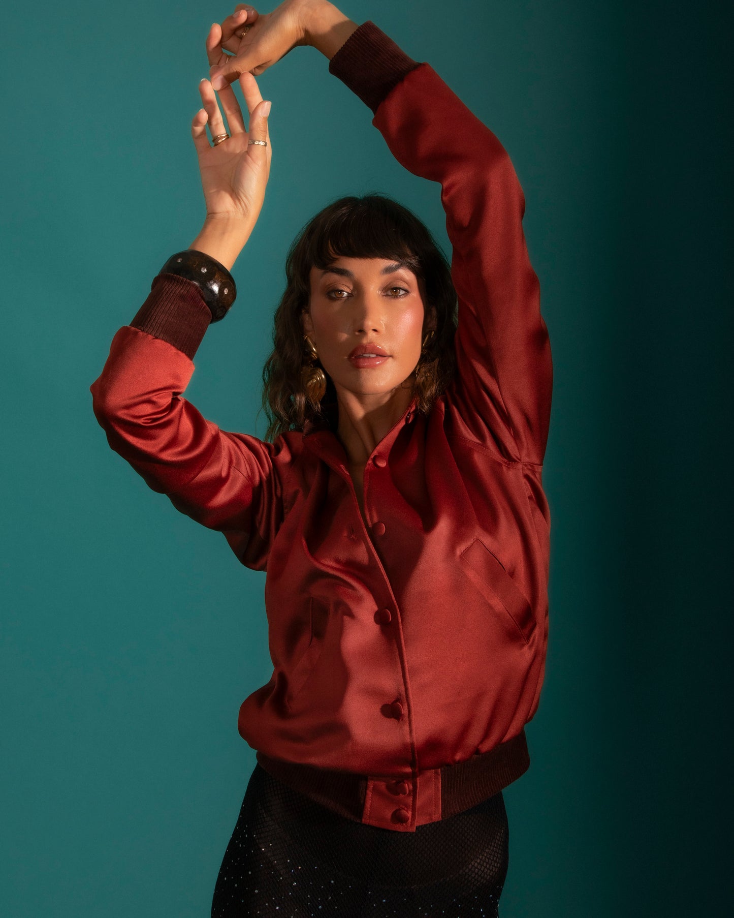 Charmeuse Rust Bomber (NEW)