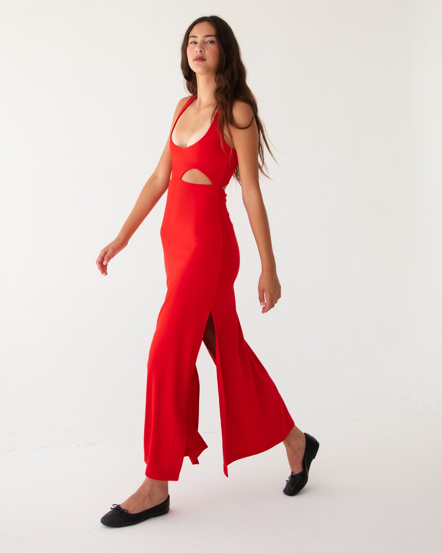 Electric Red Cut Out Dress