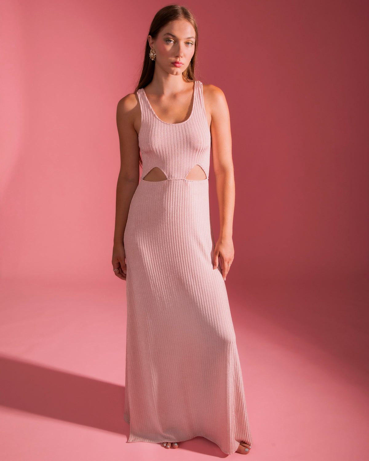 Soft Pink Cut Out Dress